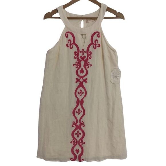 Altar'd State Dress Size M Cream Cotton Gauze Halter Neck Lined Embroidered NEW - Picture 1 of 10